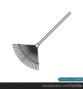Broom / Rake - Gardening Icon Vector Template Illustration Design