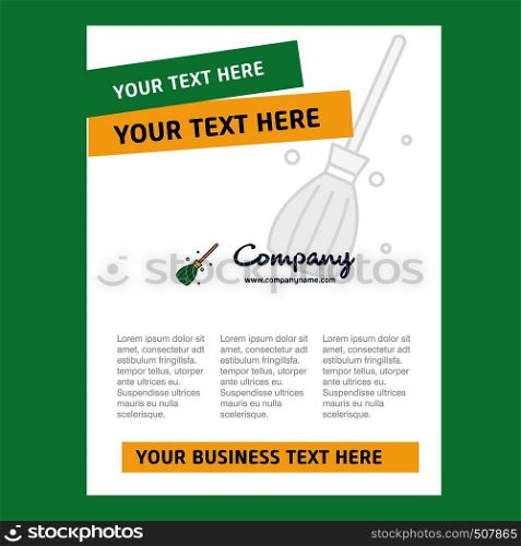 Broom Title Page Design for Company profile ,annual report, presentations, leaflet, Brochure Vector Background