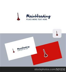 Broom vector logotype with business card template. Elegant corporate identity. - Vector