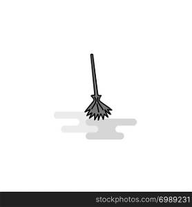 Broom Web Icon. Flat Line Filled Gray Icon Vector