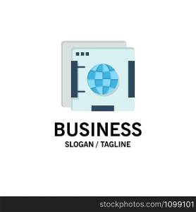 Brower, Internet, Web, Globe Business Logo Template. Flat Color