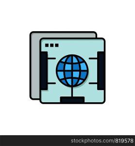 Brower, Internet, Web, Globe Flat Color Icon. Vector icon banner Template