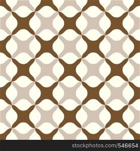 Brown abstract cross or plus sign pattern on pastel background. Sweet and modern seamless pattern style for graphic or romance design.