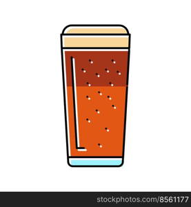 brown ales beer glass color icon vector. brown ales beer glass sign. isolated symbol illustration. brown ales beer glass color icon vector illustration