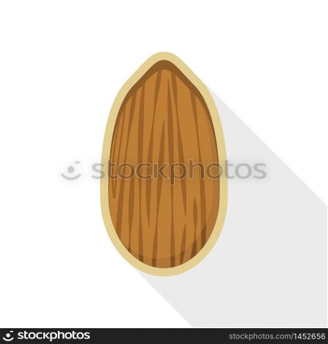 Brown almond icon. Flat illustration of brown almond vector icon for web design. Brown almond icon, flat style