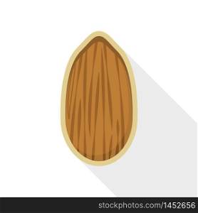 Brown almond icon. Flat illustration of brown almond vector icon for web design. Brown almond icon, flat style