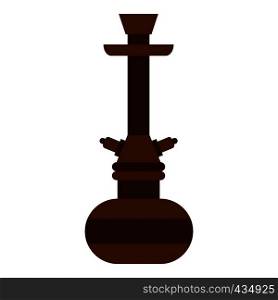 Brown arabic hookah icon flat isolated on white background vector illustration. Brown arabic hookah icon isolated