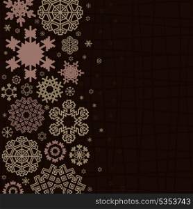 Brown background from snowflakes. A vector illustration