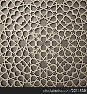 Brown background . Islamic ornament vector , persian motiff . 3d ramadan islamic round pattern elements . Geometric circular ornamental arabic symbol vector . Brown background