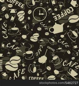 Brown background on a coffee theme. A vector illustration