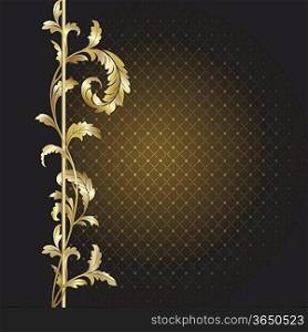 Brown background with gold plants