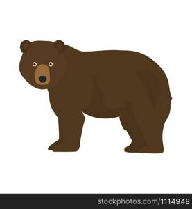 Brown bear, forest bear, grizzly bear. Cartoon vector illustration