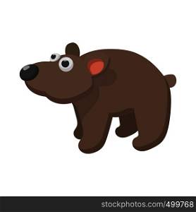 Brown bear icon in cartoon style on a white background . Brown bear icon, cartoon style