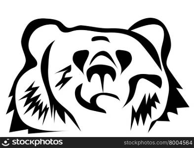 brown bear silhouette isolated on white background