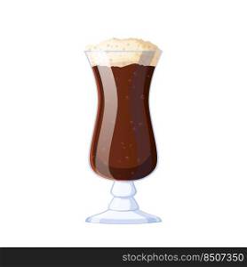 brown beer glass cartoon. lager pint, ale bar mug, full foam liquid brown beer glass vector illustration. brown beer glass cartoon vector illustration
