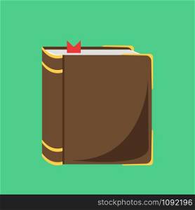 Brown book, illustration, vector on white background.