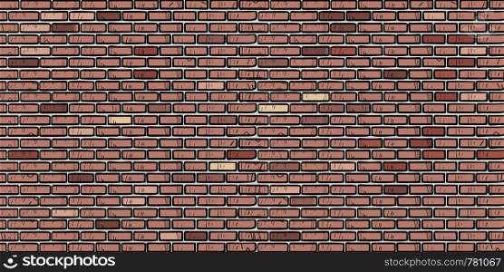 brown brick wall. Comic cartoon pop art retro illustration drawing. brown brick wall