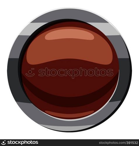 Brown button icon. Cartoon illustration of brown button vector icon for web. Brown button icon, cartoon style