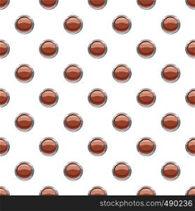 Brown button pattern seamless repeat in cartoon style vector illustration. Brown button pattern
