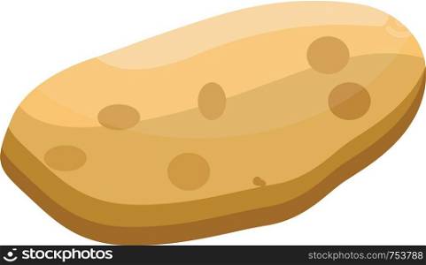 Brown cartoon potato vector illustration of vegetables on white background.
