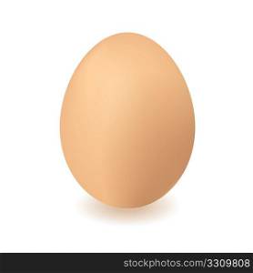 Brown chickens or hens egg with isolated white background and shadow