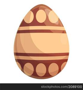 Brown chocolate egg icon cartoon vector. Easter candy. Dark milk caramel. Brown chocolate egg icon cartoon vector. Easter candy