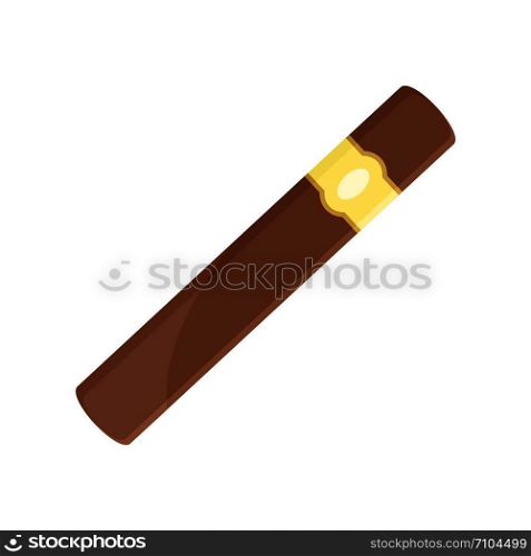 Brown cigar of cuba icon. Flat illustration of brown cigar of cuba vector icon for web design. Brown cigar of cuba icon, flat style