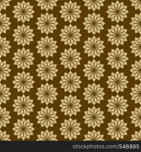 Brown classic jasmine bloom seamless pattern. Vintage jasmine blossom for old or retro design