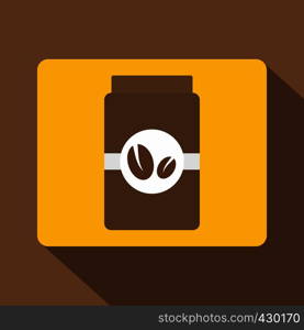 Brown coffee jar icon. Flat illustration of brown coffee jar vector icon for web. Brown coffee jar icon, flat style