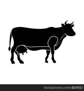 Brown cow icon. Black simple style on white. Brown cow icon