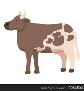 Brown cow icon cartoon vector. Farm animal. Milk field. Brown cow icon cartoon vector. Farm animal