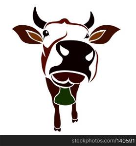 Brown cow on a white background - vector