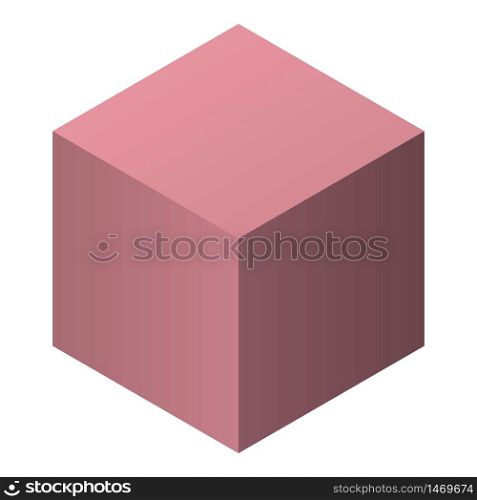 Brown cube icon. Isometric of brown cube vector icon for web design isolated on white background. Brown cube icon, isometric style