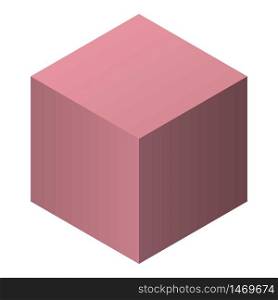 Brown cube icon. Isometric of brown cube vector icon for web design isolated on white background. Brown cube icon, isometric style