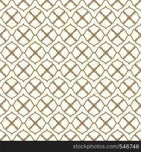 Brown curve blossom seamless pattern on pastel color. Vintage bloom pattern for sweet or retro design.
