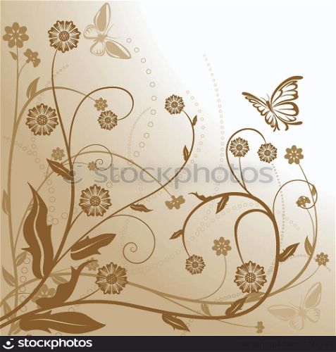 Brown Floral Background