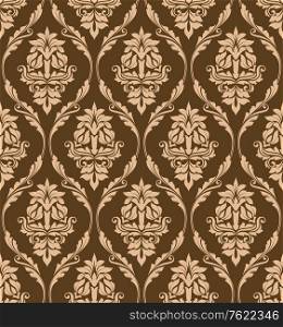 Brown floral seamless pattern for background design