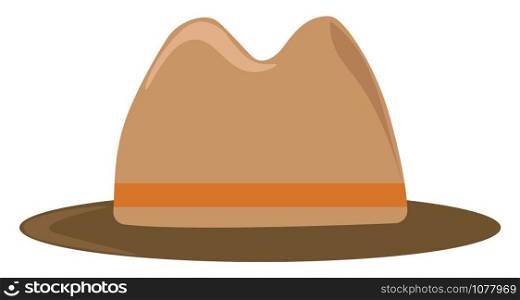 Brown hat, illustration, vector on white background.