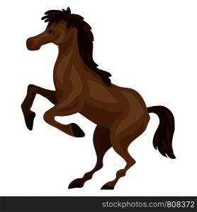Brown horse icon. Cartoon of brown horse vector icon for web design isolated on white background. Brown horse icon, cartoon style