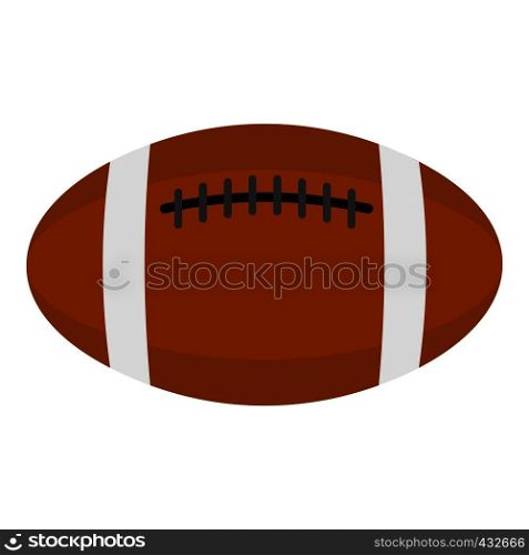 Brown leather rugby ball icon flat isolated on white background vector illustration. Brown leather rugby ball icon isolated