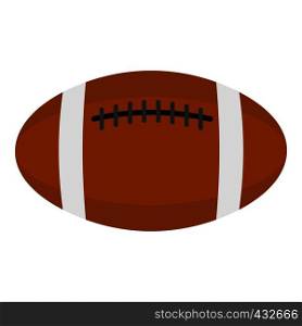 Brown leather rugby ball icon flat isolated on white background vector illustration. Brown leather rugby ball icon isolated