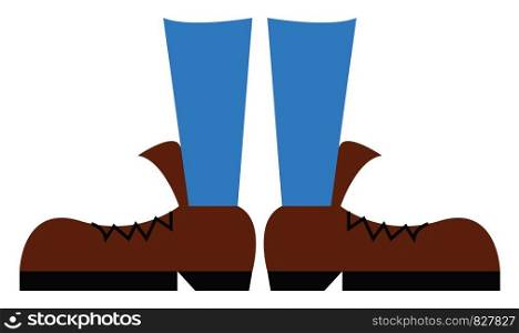Brown leather shoe vector or color illustration