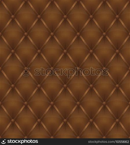 brown leather upholstery seamless background vector illustration