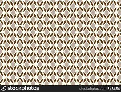 Brown Leaves and blossom pattern on light yellow background. Abstract or modern bloom seamless pattern style for classic or modern design