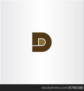 brown letter d icon logo vector design symbol