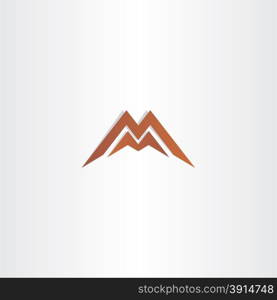 brown letter m symbol logo vector element sign