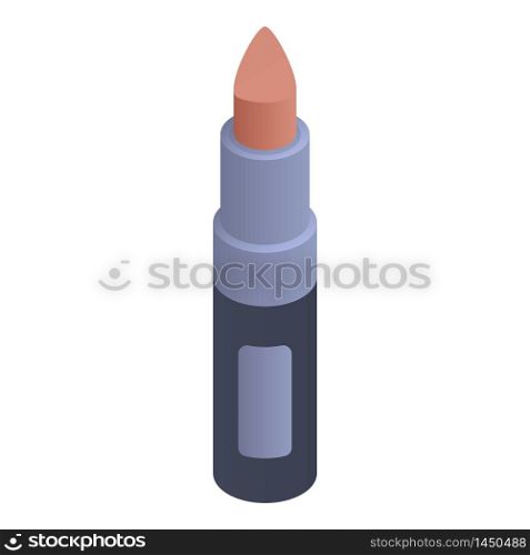 Brown lipstick icon. Isometric of brown lipstick vector icon for web design isolated on white background. Brown lipstick icon, isometric style