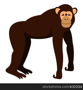 Brown monkey standing on its four legs icon flat isolated on white background vector illustration. brown monkey standing on its four legs icon