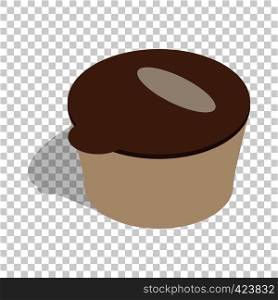 Brown plastic container for food storage isometric icon 3d on a transparent background vector illustration. Brown plastic container for food storage icon