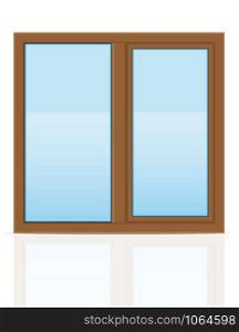 brown plastic transparent window view outdoors vector illustration isolated on white background